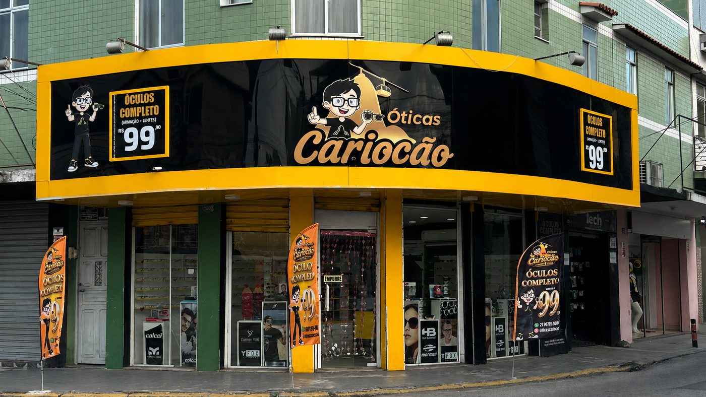 Fachada da Óticas Cariocão em Nilópolis